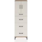 Hyperion Dolap Tek Raflı 4 Çekmeceli 2 Kapaklı 60X44X182 Çam-Aytaşı - Atlas Çam