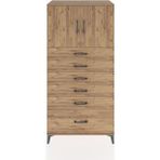 Hyperion Dolap Tek Raflı 6 Çekmeceli 2 Kapaklı 88X44X182 Çam-Çam - Atlas Çam