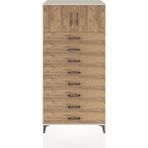 Hyperion Dolap Tek Raflı 8 Çekmeceli 2 Kapaklı 88X44X182 Aytaşı-Çam - Krem