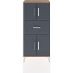 Hyperion Dolap Tek Raflı Tek Çekmeceli 4 Kapaklı 60X44X134 Çam-Antrasit - Atlas Çam