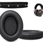 HyperX Cloud & Alpha, Cloud 1/2/3/Pro, Cloud Core, Alpha S, Flight, Stinger & More için Kulak Pedi Yastıkları + Kafa Bandı Kılıfı Koruyucu, Kolay Kurulum ve Uzun Ömürlü - Siyah
