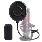 HyperX QuadCast pop koruması – 14 cm 6 katmanlı pop filtresi ve köpük, HyperX QuadCast S/ProCast için, ses yalıtımı, patlayıcı mikrofona karşı koruma, rüzgar koruması, ön cam YOUSHARES