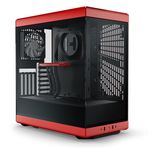 HYTE Y40 Modern Estetik Panoramik Temperli Cam Mid-Tower ATX Bilgisayar Oyun Kasası PCIE 4.0 Yükseltici Kablo Dahil, Kırmızı (CS-HYTE-Y40-BR)