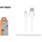 Hytech Beyaz 2 m 2.4A Type-C Şarj Kablosu