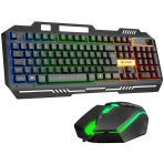 Hytech Hkm-X86 Quin Siyah Gökkuşağı Zemin Aydınlatmalı Gaming Kablolu Klavye+Mouse Set