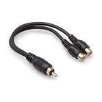 Hytech HY-B100 RCA to 2xRCA Dişi 30 cm Ara Ses Kablosu