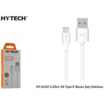 Hytech HY-X104 0.25 mt 2A Type-C Beyaz Şarj Kablosu