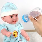 Hyuduo Bebek Maması Besleyici, 1 Adet 90 ML Silikon Bebek Yürüyor Kaşıklı Biberon Taze Gıda Tahıl Sıkıştırın Besleyici Sıcak Kaşık Katı Besleme (Mavi)