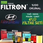 Hyundai Accent Blue 1.6 Crdı Filtron Filtre Bakım Seti (2011-2016