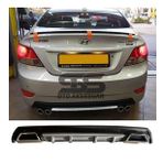 Hyundai Accent Blue Difüzör Arka Tampon Eki 2 Egzoz Çıkışlı Gri Lüx Tip