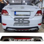 Hyundai Accent Blue Difüzör Arka Tampon Eki 2 Egzoz Çıkışlı Gri Reflektörlü