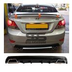 Hyundai Accent Blue Difüzör Arka Tampon Eki 2 Egzoz Çıkışlı Siyah Lüx Tip