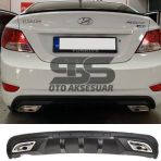 Hyundai Accent Blue Difüzör Arka Tampon Eki 2 Egzoz Çıkışlı Siyah