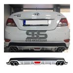 Hyundai Accent Blue Difüzör Arka Tampon Eki 4 Egzoz Çıkışlı Gri Tip