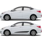 Hyundaı Accent Blue Için Uyumlu Aksesuar Yan Çizgi Sticker Siyah - Standart