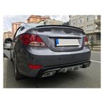 Hyundai Accent Blue Uyumlu Body Kit Difüzör 2 Çıkış Gri Kare