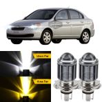 Hyundai Accent Era 2006-2012 Uyumlu Mercekli Far Ampulu Led Xenon Cift Renk Sari-Beyaz Far Simsek Etkili Csp Led Lamba Uzun Kisa 2 Adet Takim