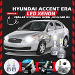 Hyundai Accent Era 2006-2012 Uzun-kısa Far Uyumlu Şimşek Etkili Led Xenon Performance Series H4
