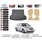 Hyundai Accent Era 2008 Model Bagaj Havuzu(Paspası)+Araca Özel Bej Paspas Takımı Flex - Siyah