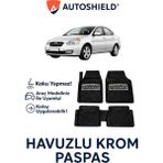 Hyundai Accent Era Serisi Tüm Modeller Ile Uyumlu Universal Derin Havuzlu Paspas Krom Karbon - Siyah