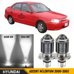 Hyundai Accent Milenyum 2000-2003 Uyumlu Mercekli Far Ampulü Led Xenon Beyaz Renk Far Şimşek Etkili Csp Led Lamba Uzun Kısa 2 Adet Takım