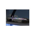 Hyundai Accent Yan Cam Sticker Oto Kapı 20 Cm X 7 Cm Holo-Chroma