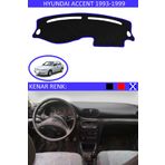 Hyundai Accent Yumurta Kasa 1993-1999 İçin Uygun Torpido Koruma Halısı Siyah Kenar Renk Mavi