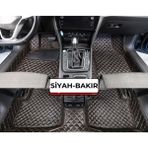 Hyundaı Bayon Siyah Üzeri Bakır Dikiş 8d Diamond Premium Tam Kaplama Deri Oto Paspas - Siyah - Kahverengi