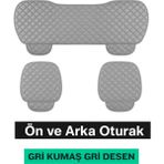 Hyundai Excel 1985–1995 Uyumlu 3 Parça Kapitone Oturak Araba Koltuk Kumaş Gri - Kaymaz | Trobus