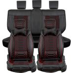 hyundai Getz Uyumlu Lüx Deri Oto Koltuk Kılıfı Ön Arka Set Galaksi Serisi Siyah Kırmızı - Siyah - Kırmızı