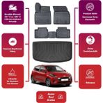 Hyundai I10 2022 Model Bagaj Havuzu+4d Araca Özel Havuzlu Paspas Takımıı Maxii - Siyah