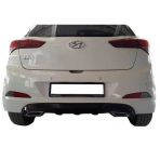 Hyundai I20 (2014-2018) İcin Egzoz Gorunumlu Arka Tampon Eki - Difuzor (Plastik)