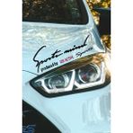 Hyundai I20 Active Sport Mind Far Dekor Sticker Siyah Zemin Kırmızı Yazı Şeritli Araç Aksesuarı I20 Active Yazılı - Siyah - Kırmızı - 30 cm