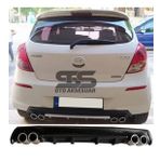 Hyundai i20 Difüzör Arka Tampon Eki 4 Egzoz Çıkışlı Siyah Lüx Tip