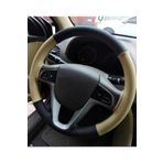 Hyundai I30 Uyumlu Deri Dikmeli Direksiyon Kilifi Bej Siyah 4Parcali