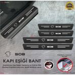 Hyundai Logolu Karbon Kapı Eşiği Koruyucu Bant Folyo 4'lü Set