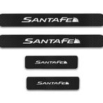 Hyundai Santa Fe Carbon Fiber Kapı Eşiği Yazısı Sticker 4Adet