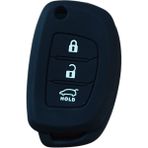 Hyundai Tucson Sonata IX35 I20 Santa Fe Elantra Reina Anahtar Uyumlu Silikon Oto Anahtar Kumanda Kabı Kılıf Siyah - Belirtilmemiş