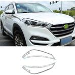 Hyundai Tucson Uyumlu 2015 2018 Ön Far Kaplama Abs (Plastik) Krom