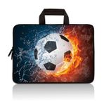 HYUTOTA Evrensel 7-9 İnç Çocuk Tablet Kılıfı, Taşınabilir Neopren Taşıma Çantası 7 inç 8 inç 8,5 inç 8,9 inç 8,9 inç 9 inç Apple iPad Mini, Samsung Galaxy Tab, Google, HP, Acer, ASUS (Futbol Ateşi)