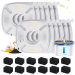 HYXUVUV 24 Adet Kedi Su Çeşmesi Yedek Filtreler, Veken 94 oz/2.8L Kedi Pet Çeşmesi ile Uyumlu - 12'li Paket Su Çeşmesi Filtresi ve 12'li Paket Ön Filtre Süngerleri