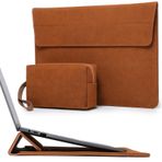 HYZUO 13,3-14 İnç Dizüstü Bilgisayar Kılıfı ile Ayarlanabilir Stand için MacBook Pro 14 M3/M2/M1 Pro/Max A2992 A2918 2024-2021, MacBook Air 13, 13.8-13.5 Surface Laptop, Kese ile, Kahverengi