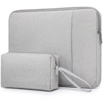 HYZUO 15 İnç Dizüstü Bilgisayar Kılıfı Çanta Seti için MacBook Air 15 M3 A3114 M2 A2941 2024 2023, 15" Surface Laptop 7/6/5/4/3, MacBook Pro 15 2019-2016, Taşıma Çantası ile, Açık Gri