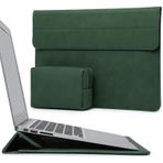 HYZUO 15 İnç Stand ile Dizüstü Bilgisayar Koruyucu Kılıf için 2024 2023 MacBook Air 15 M3 A3114 M2 A2941, MacBook Pro 15 2019-2016, 15" Surface Laptop 7-3, Küçük Kese ile, Gece Yarısı Yeşili