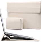 HYZUO 15 İnç Stand ile Dizüstü Bilgisayar Koruyucu Kılıf için 2024 2023 MacBook Air 15 M3 A3114 M2 A2941, MacBook Pro 15 2019-2016, 15" Surface Laptop 7/6/5/4/3, Küçük Kese ile, Bej