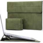 HYZUO 15 İnç Stand ile Dizüstü Bilgisayar Koruyucu Kılıf için 2024 2023 MacBook Air 15 M3 A3114 M2 A2941, MacBook Pro 15 2019-2016, 15" Surface Laptop 7/6/5/4/3, Küçük Kese ile, Zeytin Yeşili