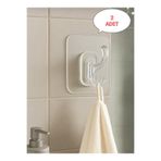 HZL HOME 2'li Şeffaf -Ekstra Güçlü Yapışkanlı Askı Banyo-Fayans Yüzeyi Askı