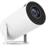 Hzl Portatif Android Sistemli Wifi / Bluetooth Ekran Yansıtma LED Full HD Hoparlörlü Projeksiyon Cihazı - Beyaz