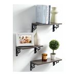Hzm Collection Duvar Rafı Kitaplık Mutfak Banyo Yaşam Alanı Metal Ahşap 3 Lü Set Raf