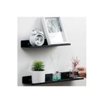 HZM Metal Duvar Rafı, Siyah Dekoratif Banyo Mutfak Rafı, Salon Oturma Çalışma Odası Rafı 40 Cm